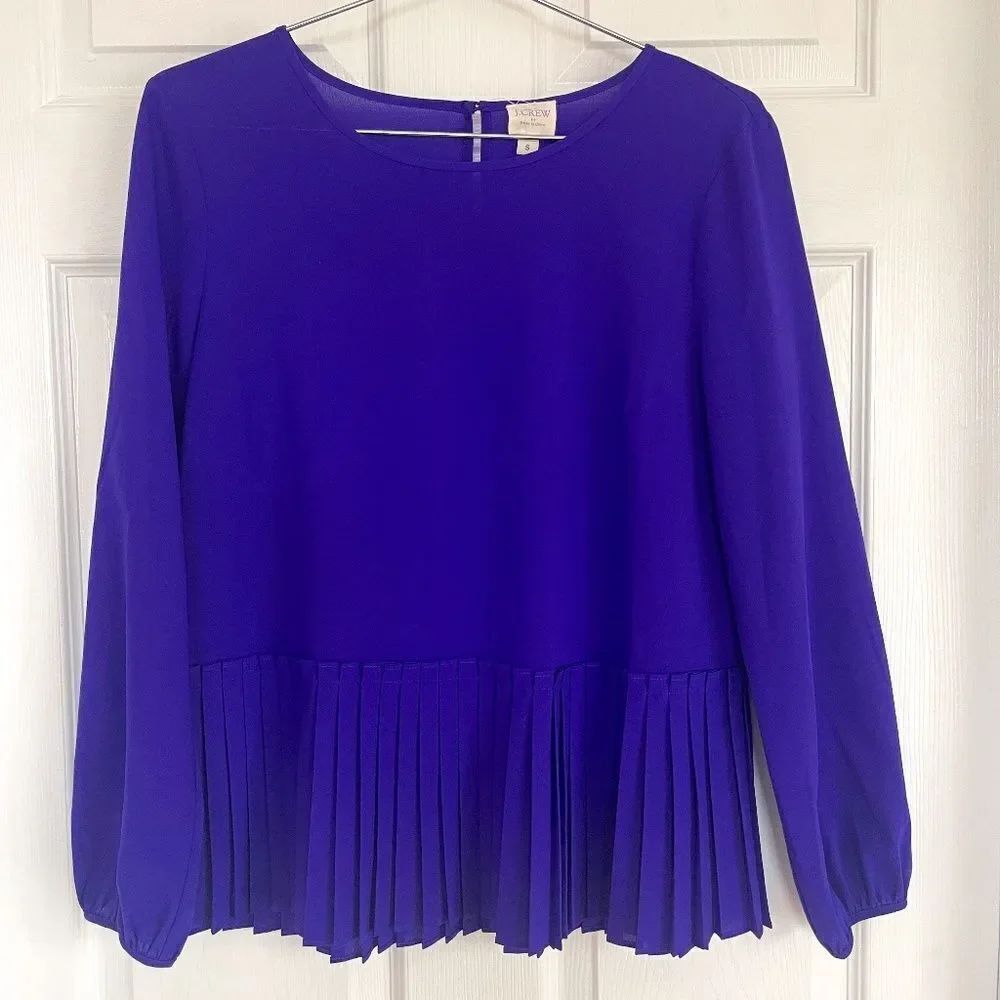 J.Crew Factory Store Royal Purple LS Blouse Sz S